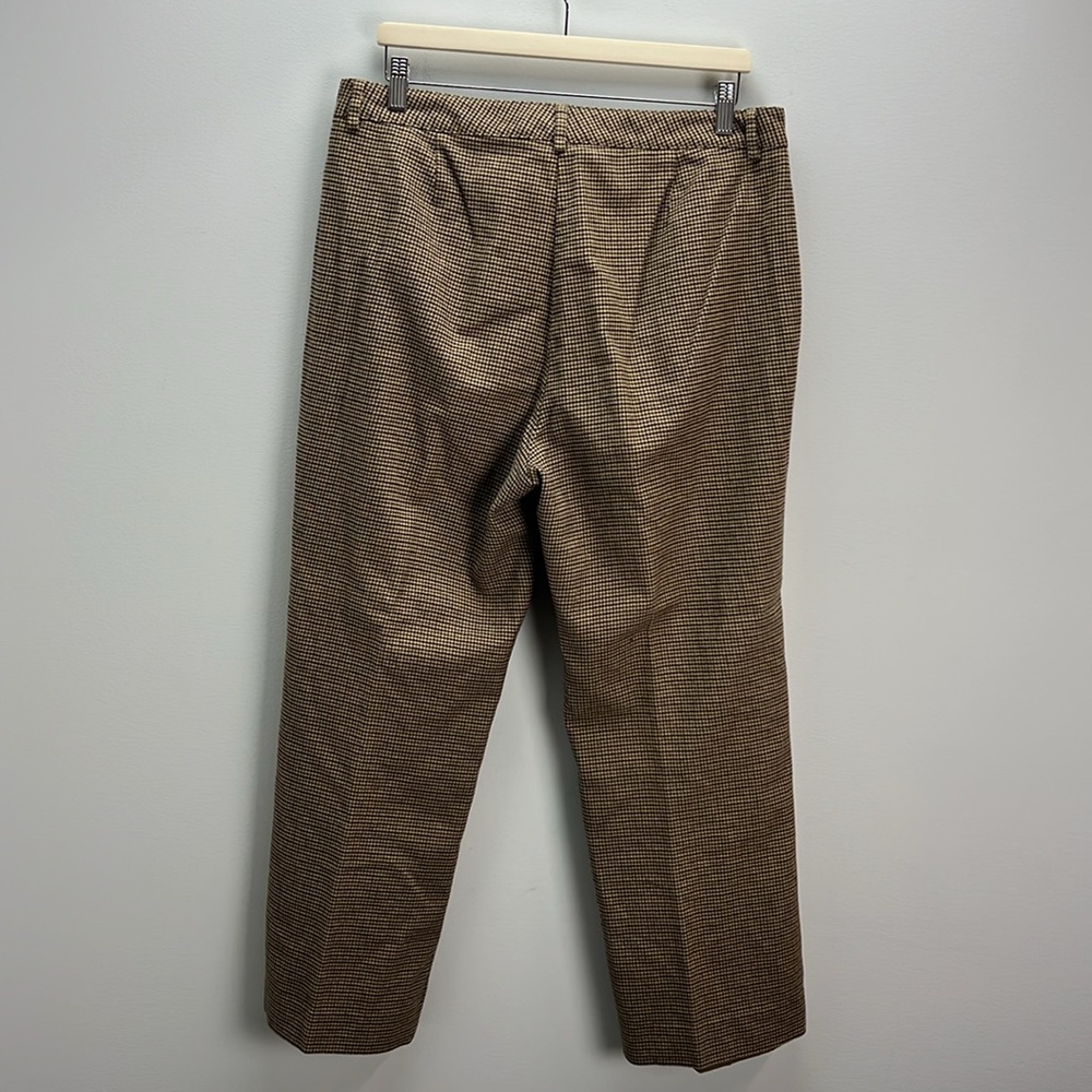 L.L. Bean Womens Houndstooth Dress Pants Classic Fit 14 Tan Classic Old Money - Picture 6 of 9